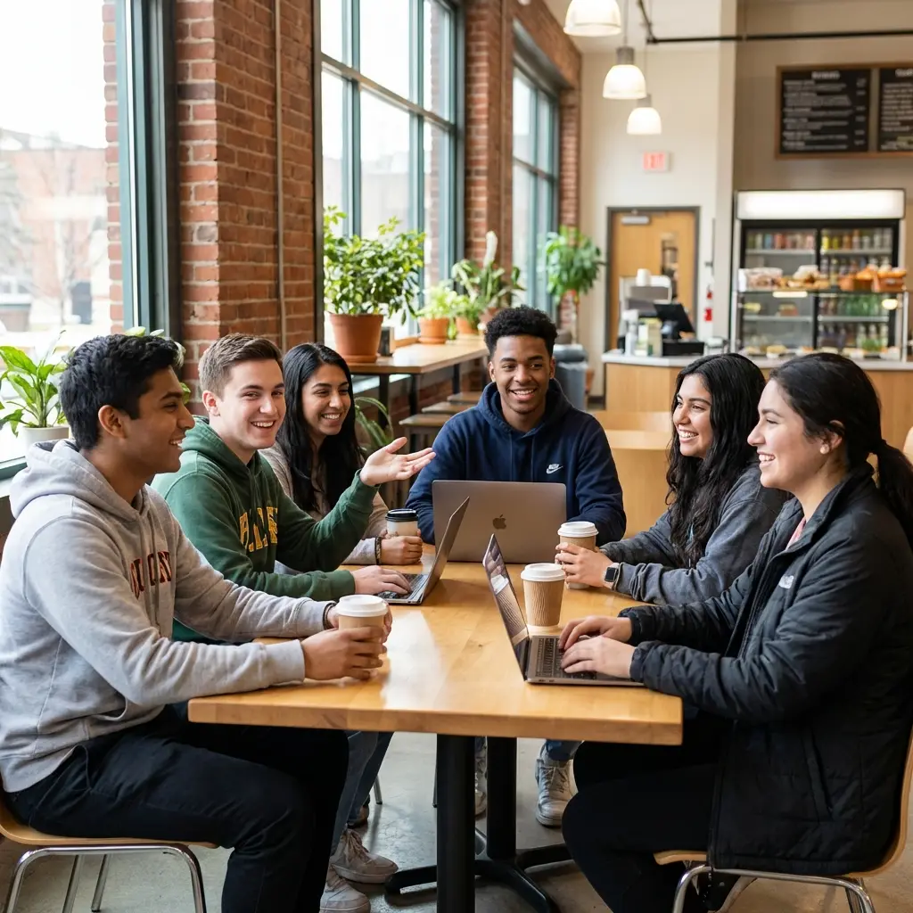 Studierende vernetzen sich auf einer Veranstaltung an der Universität